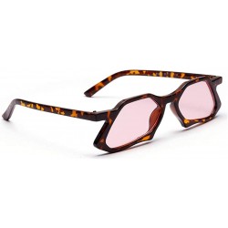 Butterfly Retro Hipster Sunglasses for Men Women UV400 Protection Polygon Glasses - Brown Flower/Pink - CS18QUOAUKG $11.70