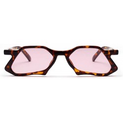 Butterfly Retro Hipster Sunglasses for Men Women UV400 Protection Polygon Glasses - Brown Flower/Pink - CS18QUOAUKG $11.70