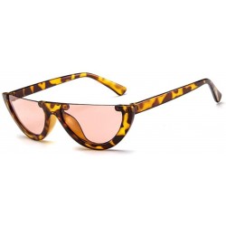 Oval Mod Style Cat Eye Sunglasses Vintage Retro Half Frame Design Eyewear - Tortoise - CM189U5R5CW $13.88