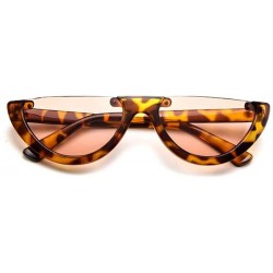 Oval Mod Style Cat Eye Sunglasses Vintage Retro Half Frame Design Eyewear - Tortoise - CM189U5R5CW $13.88