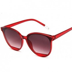 Oval Classic Sunglasses Vintage Plastic Glasses - Wine Red - CM199EHHMY6 $28.31