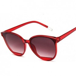 Oval Classic Sunglasses Vintage Plastic Glasses - Wine Red - CM199EHHMY6 $11.03