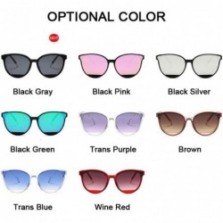 Oval Classic Sunglasses Vintage Plastic Glasses - Wine Red - CM199EHHMY6 $11.03