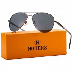 Round Polarized Aviator Sunglasses for Men Women- Lightweight Metal Frame Sun Glasses UV400 Protection - CS1993KKOH0 $16.87