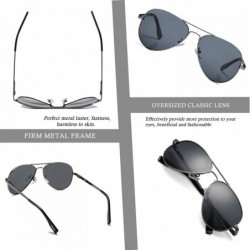 Round Polarized Aviator Sunglasses for Men Women- Lightweight Metal Frame Sun Glasses UV400 Protection - CS1993KKOH0 $16.87