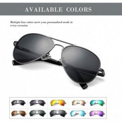 Round Polarized Aviator Sunglasses for Men Women- Lightweight Metal Frame Sun Glasses UV400 Protection - CS1993KKOH0 $16.87