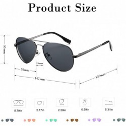 Round Polarized Aviator Sunglasses for Men Women- Lightweight Metal Frame Sun Glasses UV400 Protection - CS1993KKOH0 $16.87