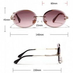 Oval Design RimlSunglasses Fashion Trend Hot Pop Unisex Protection Eyewear Metal Legs Oval Shape Sun Glasses - 3 - CO197A2RSA...