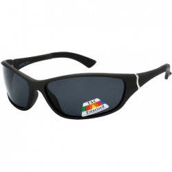 Wrap Sports Line Light Weight Polarized Lens Biker Shades - Black-black - C618YXARYYL $12.54