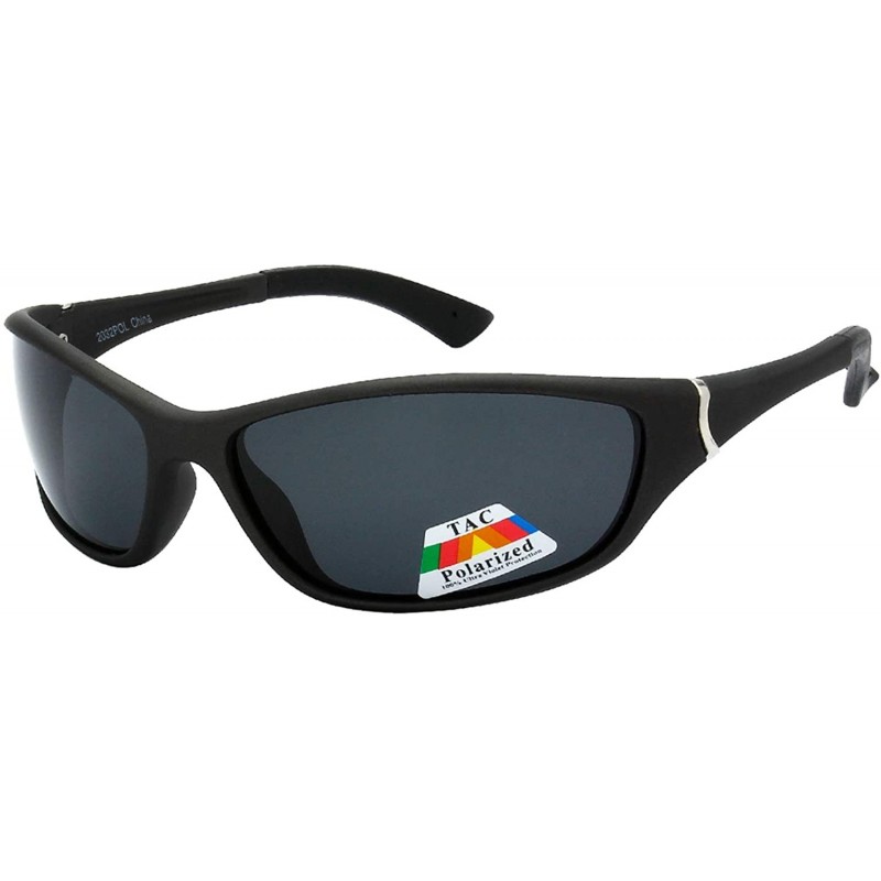 Wrap Sports Line Light Weight Polarized Lens Biker Shades - Black-black - C618YXARYYL $12.54