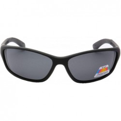 Wrap Sports Line Light Weight Polarized Lens Biker Shades - Black-black - C618YXARYYL $12.54