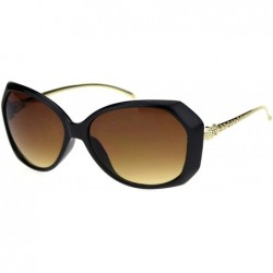 Oversized Womens Metal Serpent Snake Arm Butterfly Sunglasses - Black Brown - CH18RZ48XCA $17.90