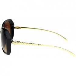 Oversized Womens Metal Serpent Snake Arm Butterfly Sunglasses - Black Brown - CH18RZ48XCA $9.07