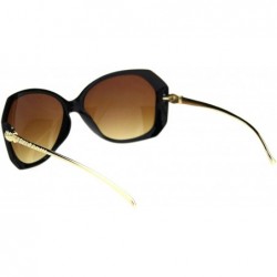 Oversized Womens Metal Serpent Snake Arm Butterfly Sunglasses - Black Brown - CH18RZ48XCA $9.07