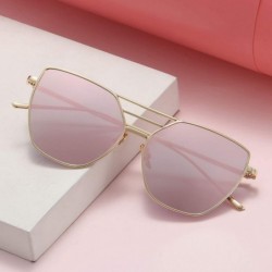 Goggle Metal Luxury Vintage Coated Mirror Sunglasses Women Brand Designer Fashion Retro Sun Glasses Uv400 Oculos - CQ197A2XRM...