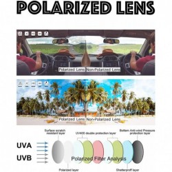 Round Polarized Flat Top Wrap Around Shield Rectangular Rubber Sunglasses For Men Women - Exquisite Packaging - CZ192L9SMQ3 $...
