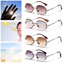 Oval Design RimlSunglasses Fashion Trend Hot Pop Unisex Protection Eyewear Metal Legs Oval Shape Sun Glasses - 3 - CO197A2RSA...