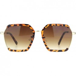 Butterfly Womens Hexagon Large Designer Butterfly Sunglasses - Tortoise Gradient Brown - C818MD6545Z $24.39