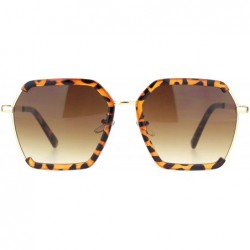 Butterfly Womens Hexagon Large Designer Butterfly Sunglasses - Tortoise Gradient Brown - C818MD6545Z $14.88