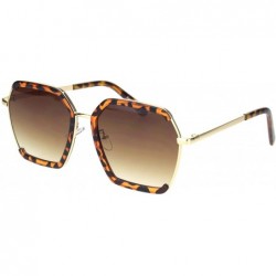 Butterfly Womens Hexagon Large Designer Butterfly Sunglasses - Tortoise Gradient Brown - C818MD6545Z $14.88