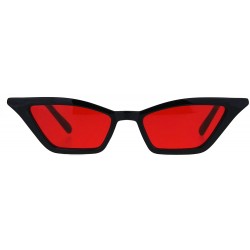 Cat Eye Womens Squared Thin Plastic Minimalist Cat Eye Sunglasses - Black Red - C818IIMC7ZN $17.84
