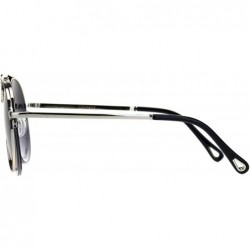 Aviator Unisex Ring Jewel Luxury Designer Fashion Pilots Metal Rim Sunglasses - Black Silver Smoke - C118KXGMN90 $14.81