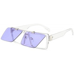 Oversized Vintage Square Sunglasses Glasses Protection - Purple - CG18XWU7GG9 $27.24