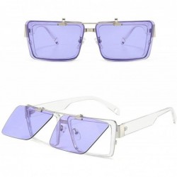 Oversized Vintage Square Sunglasses Glasses Protection - Purple - CG18XWU7GG9 $17.69