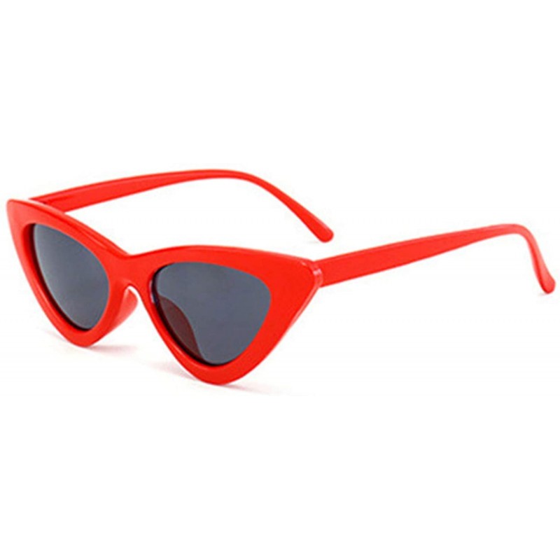 Cat Eye Women Fashion Cat Eye Shades Sunglasses Integrated UV Candy Colored Glasses - CV18O3TG2GK $7.70