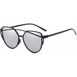 Goggle Fashion UV 400 Protection Glasses Travel Goggles Outdoor PC Frame Sunglasses - Black White - CT18Q7T32HK $10.18