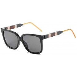 Oversized Oversized Sunglasses for Women and Men Colorblock Square Frame TR Leg Gradient Color Lens UV Protection - CK190HE44...