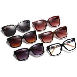 Oversized Oversized Sunglasses for Women and Men Colorblock Square Frame TR Leg Gradient Color Lens UV Protection - CK190HE44...