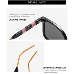 Oversized Oversized Sunglasses for Women and Men Colorblock Square Frame TR Leg Gradient Color Lens UV Protection - CK190HE44...