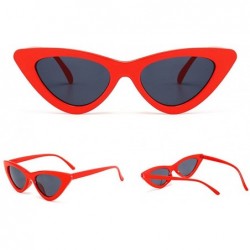Cat Eye Women Fashion Cat Eye Shades Sunglasses Integrated UV Candy Colored Glasses - CV18O3TG2GK $7.70