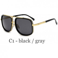 Rectangular Oversized Men Sunglasses Luxury Women Sun Glasses Square Retro - C1 - CC194ONS6KY $20.98