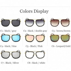 Rectangular Oversized Men Sunglasses Luxury Women Sun Glasses Square Retro - C1 - CC194ONS6KY $20.98