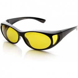 Sport Polarized Overlap Cover Fit On Full Protection Anti-Glare Sunglasses - Black Yellow - C8110A7JTEH $26.44