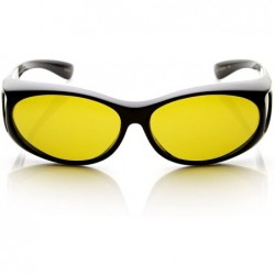 Sport Polarized Overlap Cover Fit On Full Protection Anti-Glare Sunglasses - Black Yellow - C8110A7JTEH $12.15