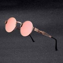 Square New Fashion Retro Steampunk Round Metal Sunglasses Men And Women Double Spring Leg Colorful Eyewear UV400 - CF197A2GZR...