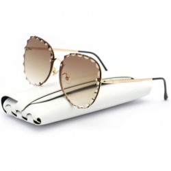 Sport Women's Square Large Frame Sunglasses Metal Scales Brown Gradient UV400 Beach Sunglasses - T11-brown - CI18ME7IHC0 $21.97