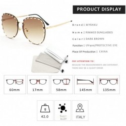 Sport Women's Square Large Frame Sunglasses Metal Scales Brown Gradient UV400 Beach Sunglasses - T11-brown - CI18ME7IHC0 $21.97