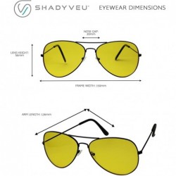Aviator Classic Aviator Sunglasses HD Yellow Lens Night Driving Blue Light Blocking Retro Pilot Teardrop Shades - CN17YHGDLOG...