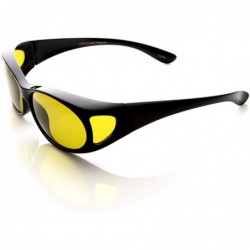 Sport Polarized Overlap Cover Fit On Full Protection Anti-Glare Sunglasses - Black Yellow - C8110A7JTEH $12.15