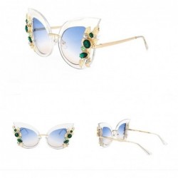 Cat Eye New Cat Eye Sunglasses for Women Luxury Brand Designer Sun Glasses Mirror Shades - 3 - C918ECUGOQU $21.00
