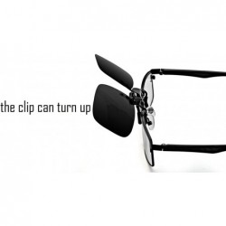 Oversized Night Vision Polarized Clip-on Flip up Metal Clip Sunglasses Driving Fishing - Black - CQ1883NQ4GW $8.22