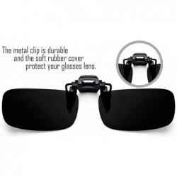 Oversized Night Vision Polarized Clip-on Flip up Metal Clip Sunglasses Driving Fishing - Black - CQ1883NQ4GW $8.22