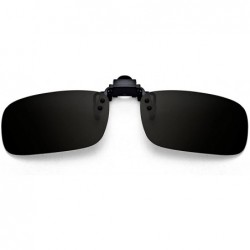 Oversized Night Vision Polarized Clip-on Flip up Metal Clip Sunglasses Driving Fishing - Black - CQ1883NQ4GW $8.22