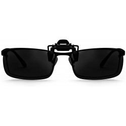 Oversized Night Vision Polarized Clip-on Flip up Metal Clip Sunglasses Driving Fishing - Black - CQ1883NQ4GW $8.22