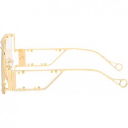 Square sunglasses 902 personality protection windproof - Gold/White - CM199GYETQX $13.89