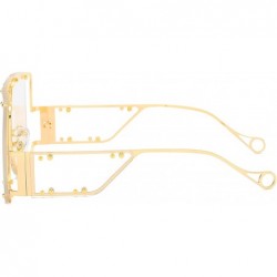 Square sunglasses 902 personality protection windproof - Gold/White - CM199GYETQX $13.89